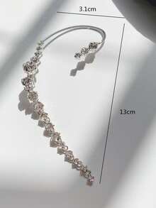 1 pieza Arete zirconia cúbica - Plateado - Ver 4