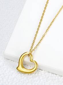 Heart Charm Necklace - Yellow Gold - View 1