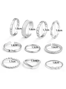 10pcs Chain Design Ring
