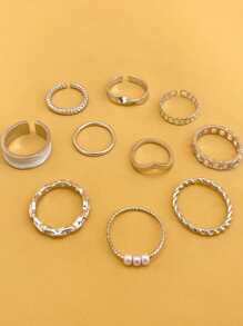 10pcs Chain Design Ring