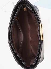 Lightweight,Business Casual Artificial Leather Crossbody Bag, Women's Zipper Shoulder Bag For Teen Girls Women College Students,Rookies & White-Collar Workers Perfect For Office,College,Work ,Business,Commute,Outdoors, Travel, Outings - Black - View 3