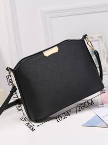 Lightweight,Business Casual Artificial Leather Crossbody Bag, Women's Zipper Shoulder Bag For Teen Girls Women College Students,Rookies & White-Collar Workers Perfect For Office,College,Work ,Business,Commute,Outdoors, Travel, Outings - Black - View 4