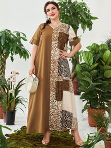 Lacomfia Váy họa tiết da báo cỡ lớn - Nhiều màu - Xem 1