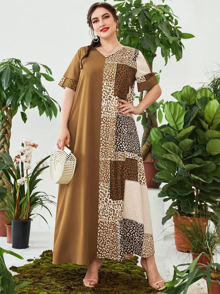 Lacomfia Váy họa tiết da báo cỡ lớn - Nhiều màu - Xem 1