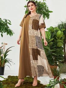Lacomfia Váy họa tiết da báo cỡ lớn - Nhiều màu - Xem 3