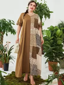 Lacomfia Váy họa tiết da báo cỡ lớn - Nhiều màu - Xem 4