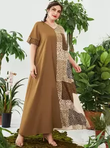 Lacomfia Váy họa tiết da báo cỡ lớn - Nhiều màu - Xem 5