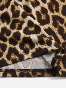 SHEIN Girls Leopard Halter Top & Skirt - Multicolor - View 3