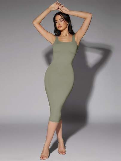 Silquee Low Back Solid Tank Dress,Tea Party Dress,Summer Dresses For Women