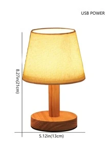 1入組木頭檯燈 - 黃色 - 查看 5