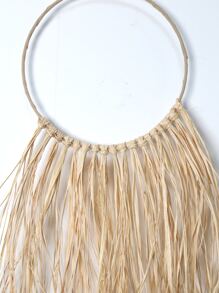 1pc Raffia Ring Wall Hanging - Khaki - View 2