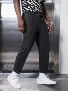 GENTILAND 男士素色媽媽牛仔褲