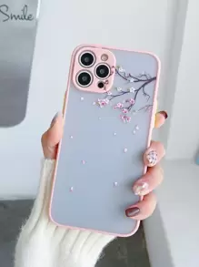 Funda de teléfono con patrón floral de flores de verano, resistente al agua, a los golpes y a los arañazos - Rosa - Ver 1