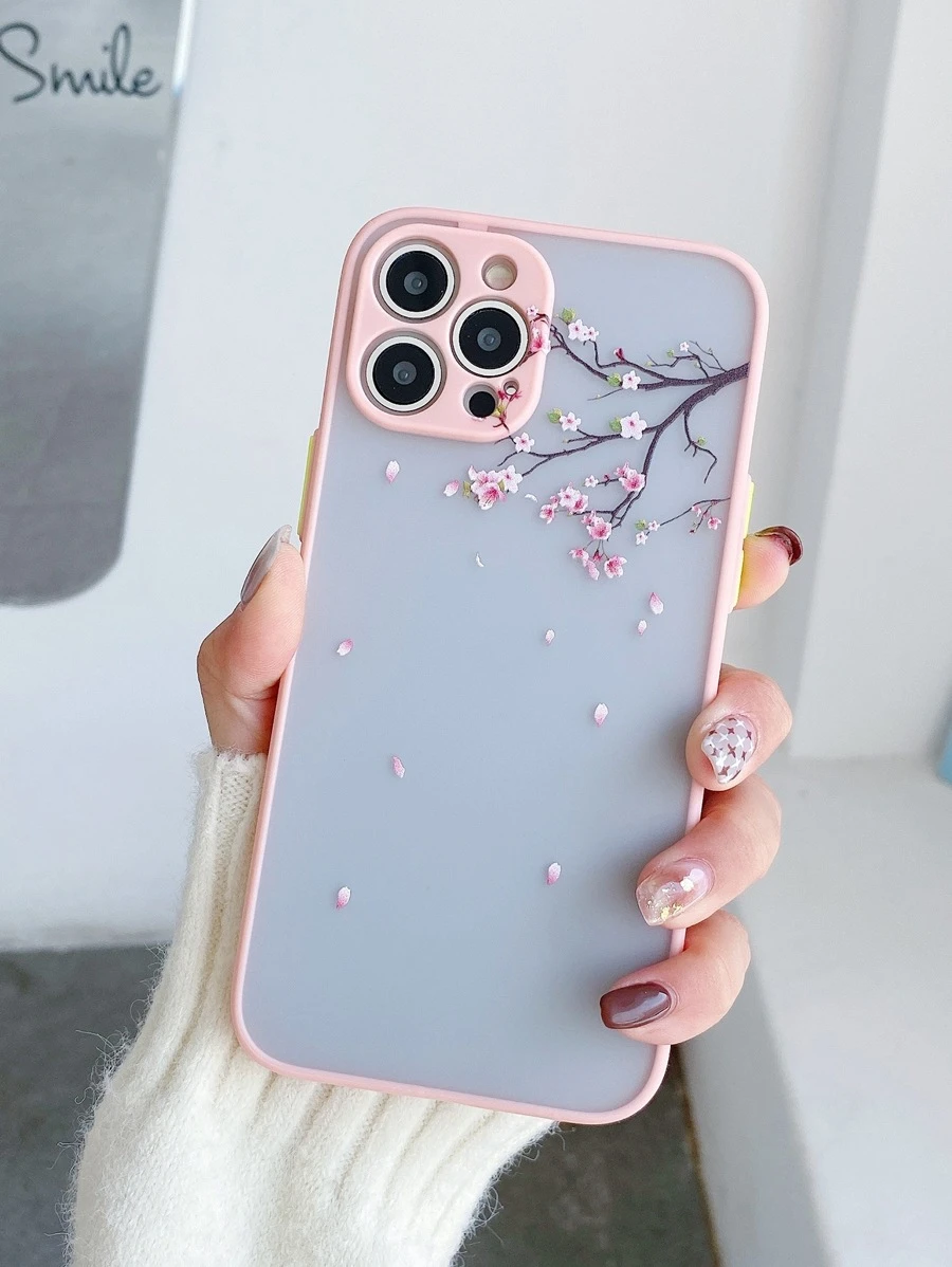 Funda de teléfono con patrón floral de flores de verano, resistente al agua, a los golpes y a los arañazos - Rosa - Ver 1
