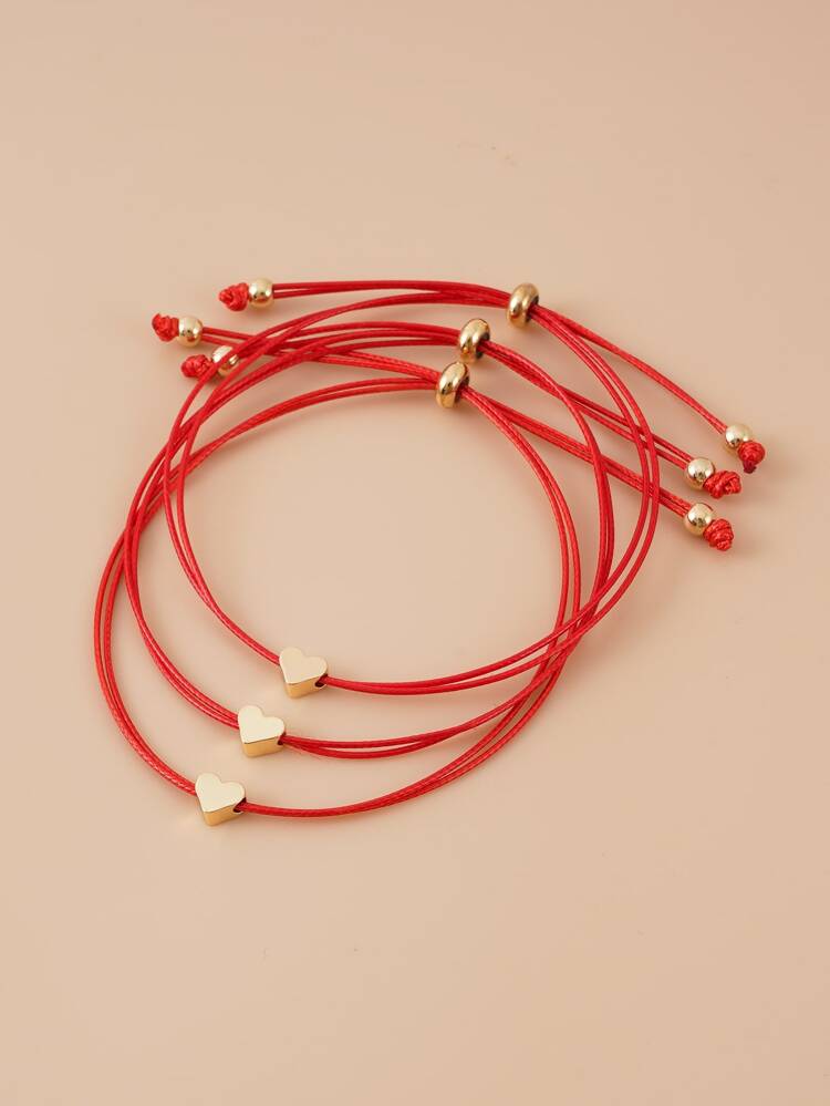 3pcs Heart Decor Bracelet