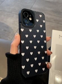 Funda para móvil con patrón de corazón - Negro - Ver 2