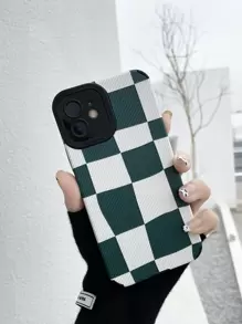 Apple Checkered Phone Case Compatible With IPhone 11,IPhone 13,IPhone 14 Pro Max Waterproof Shockproof Anti-Fall Scratch Resistant - Green - View 1