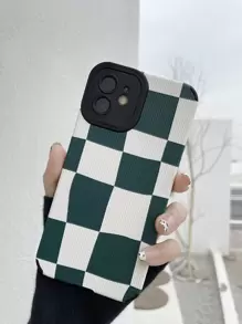 Apple Checkered Phone Case Compatible With IPhone 11,IPhone 13,IPhone 14 Pro Max Waterproof Shockproof Anti-Fall Scratch Resistant - Green - View 2