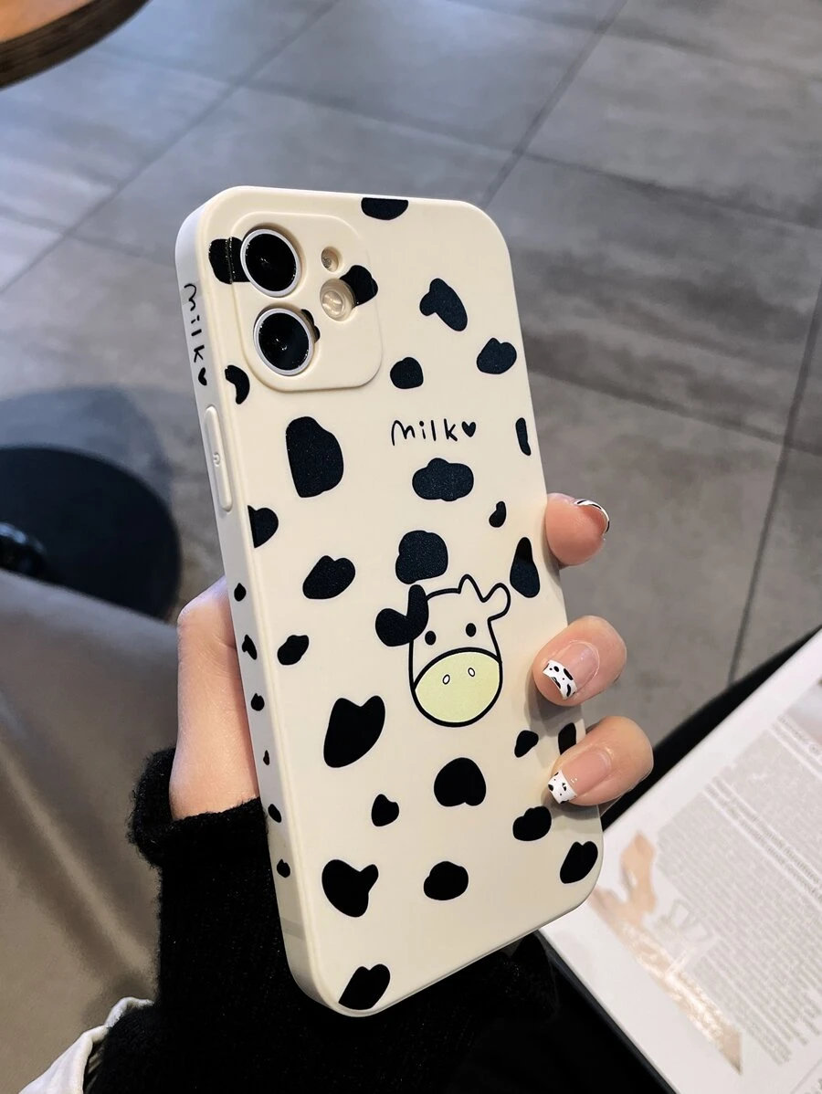 Cow Pattern Phone Case - Beige - View 1