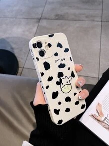 Cow Pattern Phone Case - Beige - View 3