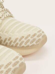 CUCCOO BASICS Zapatillas De Running En Dos Tonos Con Detalles De Tejido De Punto - Albaricoque - Ver 3