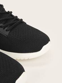 Cuccoo Lace-up Front Breathable Running Shoes - Black - View 3