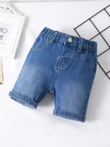 Denim em bé Túi màu trơn - Rửa trung bình - Xem 1