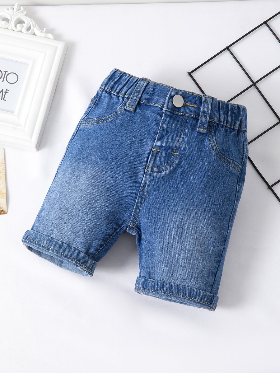 Denim em bé Túi màu trơn - Rửa trung bình - Xem 1