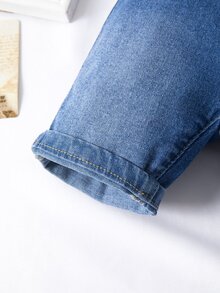 Denim em bé Túi màu trơn - Rửa trung bình - Xem 3