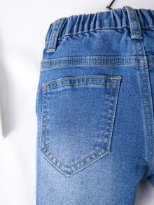 Denim em bé Túi màu trơn - Rửa trung bình - Xem 4