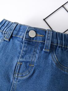 Denim em bé Túi màu trơn - Rửa trung bình - Xem 5