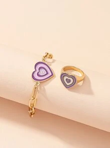 Vòng & vòng tay trang trí hình khối màu trái tim - Nhiều màu - Xem 2