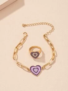 Vòng & vòng tay trang trí hình khối màu trái tim - Nhiều màu - Xem 3