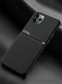 1pc Texture Pu Leather Magnetic Adsorption Phone Case, Compatible With Iphone 11, 12, 13, 14, 15, 13 Pro Max, 14 Pro Max , 15 Pro Max And Galaxy A55, A35, S22 Ultra, S23 Ultra, S24 Ultra,International Version, Not The Domestic Version - Blue - View 13