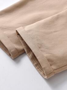 SHEIN 男小童馬和人物刺繡腰帶長褲