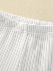 SHEIN Genkimix Kids Toddler Girls 4pcs Ribbed Knit Cycling Shorts - Multicolor - View 3