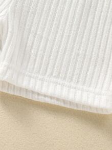 SHEIN Genkimix Kids Toddler Girls 4pcs Ribbed Knit Cycling Shorts - Multicolor - View 4