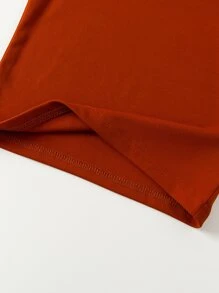 Toddler Girls Square Neck Puff Sleeve Blouse - Burnt Orange - View 4