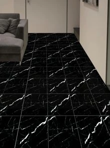 2pcs Marble Pattern Floor Sticker Rama Decoration Rama Gifts Birthday Graduation Floor Tiles Flooring Floor Tiles Self Adhesive Floor Tiles Peel Stick Living Room Decor Room Decor Home Decor Kitchen - Black and White - View 3