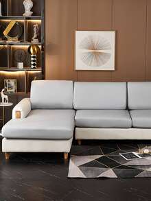 1pc Ghế sofa trơn bọc đệm - Xám - Xem 2