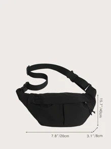 Túi đeo hông nam Casual All-Match - màu đen - Xem 4