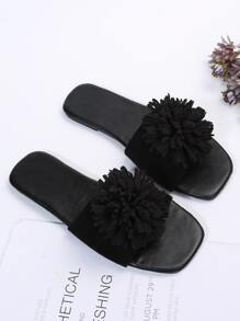 Dép bệt Nữ màu trơn Đúng mốt - màu đen - Xem 4