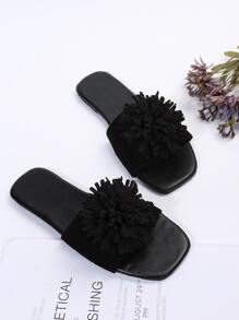 Dép bệt Nữ màu trơn Đúng mốt - màu đen - Xem 3