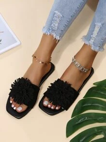 Dép bệt Nữ màu trơn Đúng mốt - màu đen - Xem 7