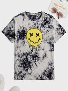 Manfinity Men Tie Dye Cartoon Graphic Tee - Multicolor - View 1