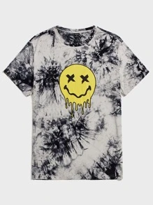 Manfinity Men Tie Dye Cartoon Graphic Tee - Multicolor - View 3