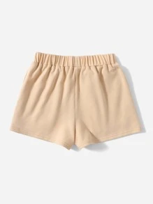 SHEIN Girls Letter Graphic Track Shorts - Apricot - View 2