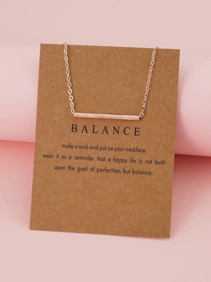 1 件简约几何条链项链，四季皆宜，适合节日、生日礼物（卡片包装） - 玫瑰金 - 查看 1