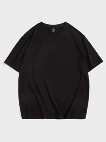 Manfinity VCAY 男士標語和人物圖案T恤 - 黑色 - 查看 2