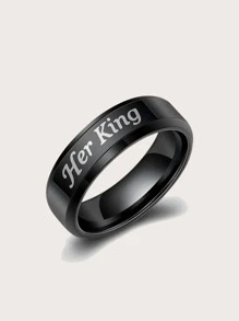 2入組情侶字母圖案戒指 - 彩色 - 查看 5